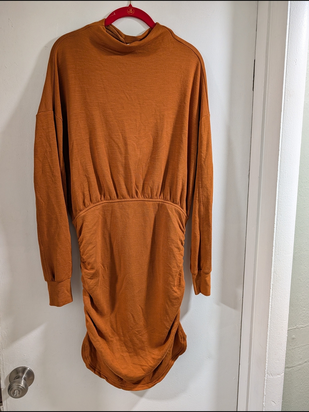 Daily Practice By Anthropologie Long-Sleeve Tunic Dress in Burnt Orange
